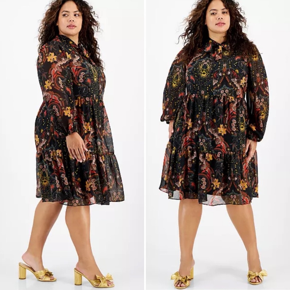 Floral Black Dress
